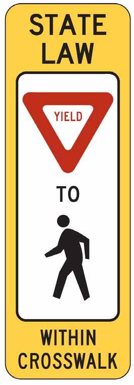 In street pedestrian crossing signs Placement locations