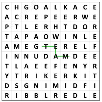 There is no unused letters in the grid, every letter is used only once 10 Source and Answers at :
