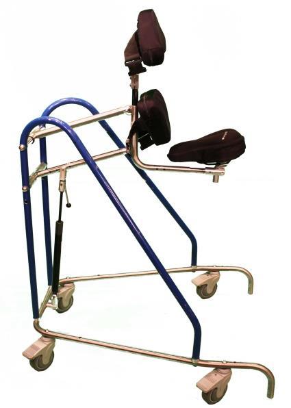 The mounting shaft s length is adjustable to fit the patient s body height. Because of the mounting location of the chest support, the piece tracks the user as he moves up and down.