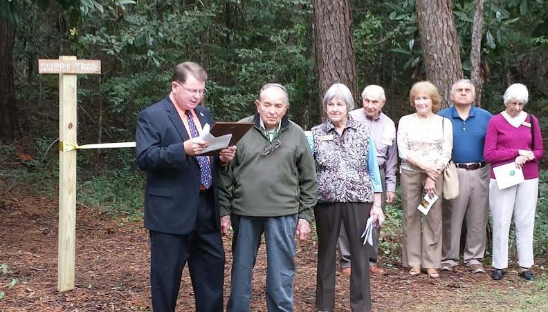 Longtime Local Naturalist Honored, Curry Trail in Pine Knoll Shores Dedicated Thanks to Coordination of Two Eagle Scout Work Projects Curry Trail was officially dedicated on Sept. 26, 2014.