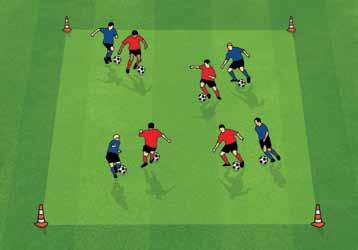 TRUCK & TRAILERS (FOOTBALL TECHNIQUE) 1. Using four cones create an area up to 30m x 20m. Modify the size depending on the number of players 2.