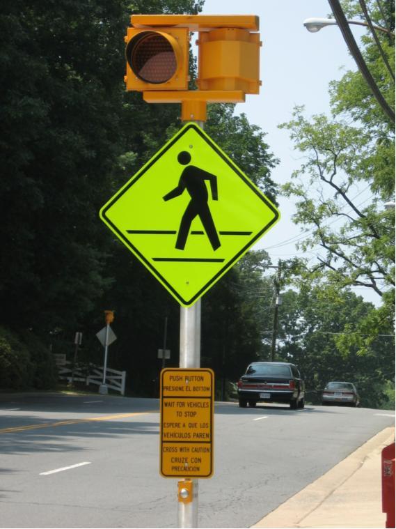 FLASHING PEDESTRIAN SIGNAGE FOR THE SCHOOL ZONE TO BE PEDESTRIAN ACTUATED R1-6 PRELIMINARY