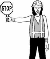 Figure 3 Hand Signals when Stop/Slow Paddle is used for Traffic Control To Stop Traffic (A) By day Face Traffic