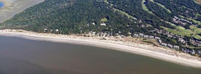 FIGURE 3.6. [ABOVE] Oblique aerial photo of the North Edisto River Inlet shoreline of Seabrook Island at low tide on 12 October 2016, four days after Hurricane Matthew impacted the area.