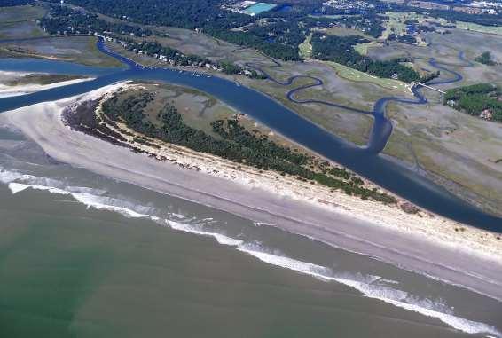 FIGURE 3.12. Kiawah spit on 12 October 2016 after Hurricane Matthew. The foredune and first row of waxed myrtle were washed out near new Captain Sams Inlet during the storm.