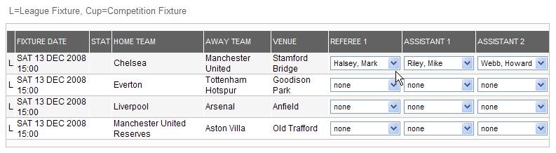 1.4 How to Assign Referees to Fixtures Step 1: From Admin Home, click on Referees. Step 2: Click on Assign Officials.