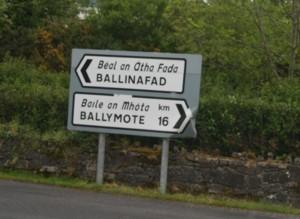 approaching t-junction from ramp from N4 At this sign turn right in the Ballymote direction.