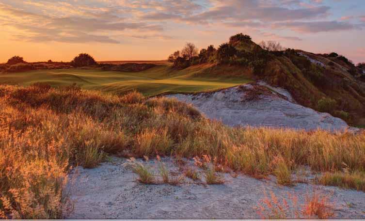 masterpiece. Its wide fairways wind through decades-old sand dunes, lakes and natural bunkers.