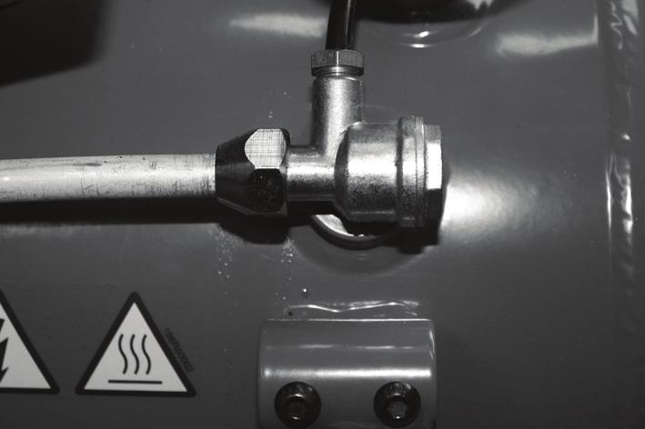 CHECK THE NON RETURN VALVE (EVERY 6 MONTHS) If the tank pressure decreases for no apparent reason, it is possible that the non-return valve is leaking. To check the valve: 1.