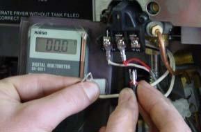 5 Trouble-shooting Thermostat or Gas control faulty With cold fryer, disconnect thermostat wires from gas control and check continuity through thermostat.