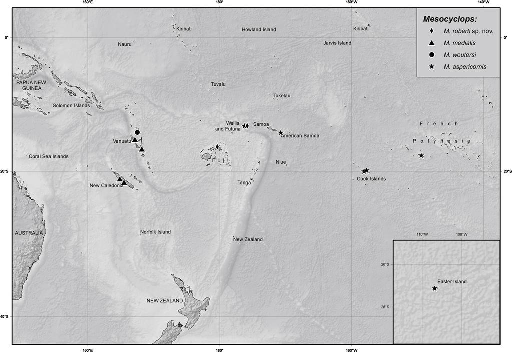 10 M. Hołyńska, F. Stoch / Zoologischer Anzeiger xxx (2011) xxx xxx Fig. 10. Geographic distribution of Mesocyclops in the South Pacific. populations.