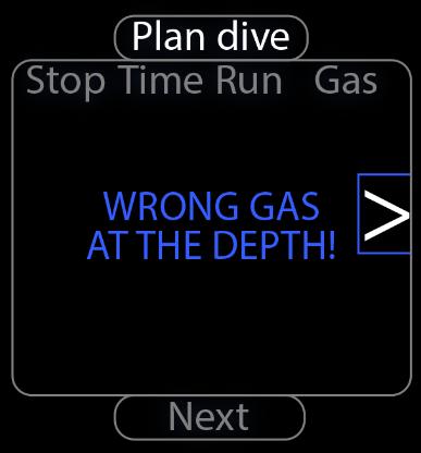 After setting the dive parameters, start the planner by selecting the option and confirming with the CONFIRM button.