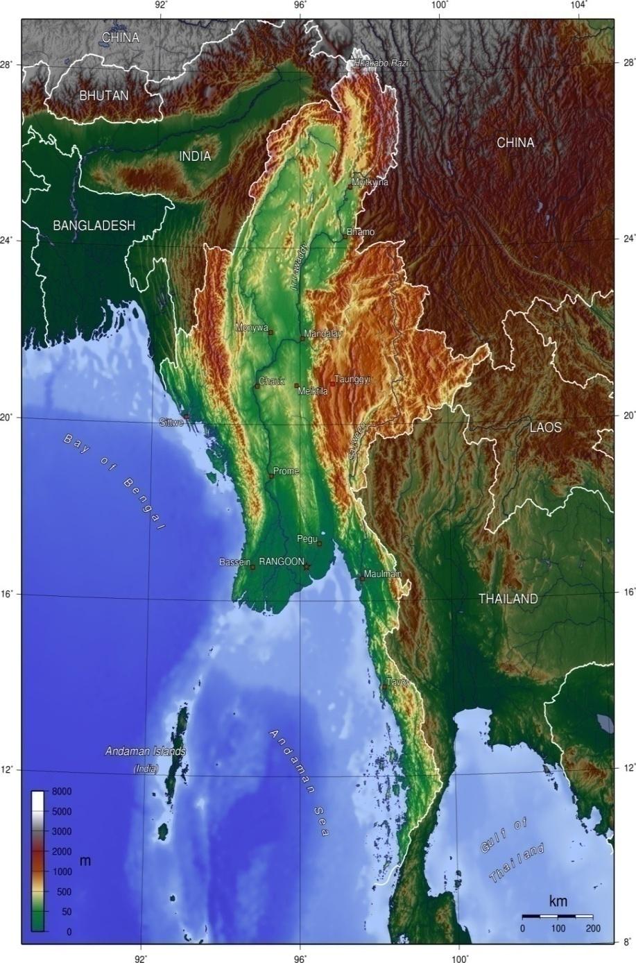 The Climate of Myanmar lies in the monsoon region of Asia.