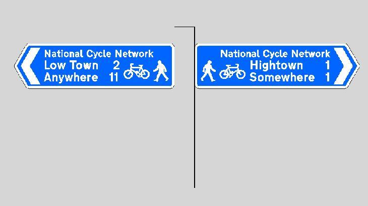 Sign layout Non NCN numbered route