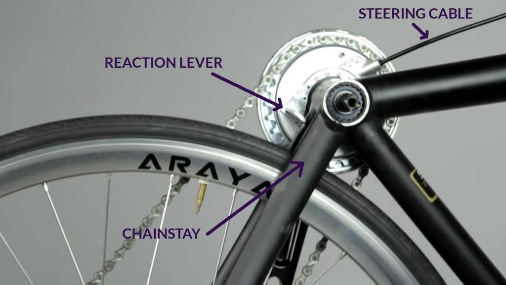 In this position the lever is pushing against the edge of the kickstand s plate. This would push a twisting pressure on the gearbox and could even damage it. The same comes with an irregular welding.