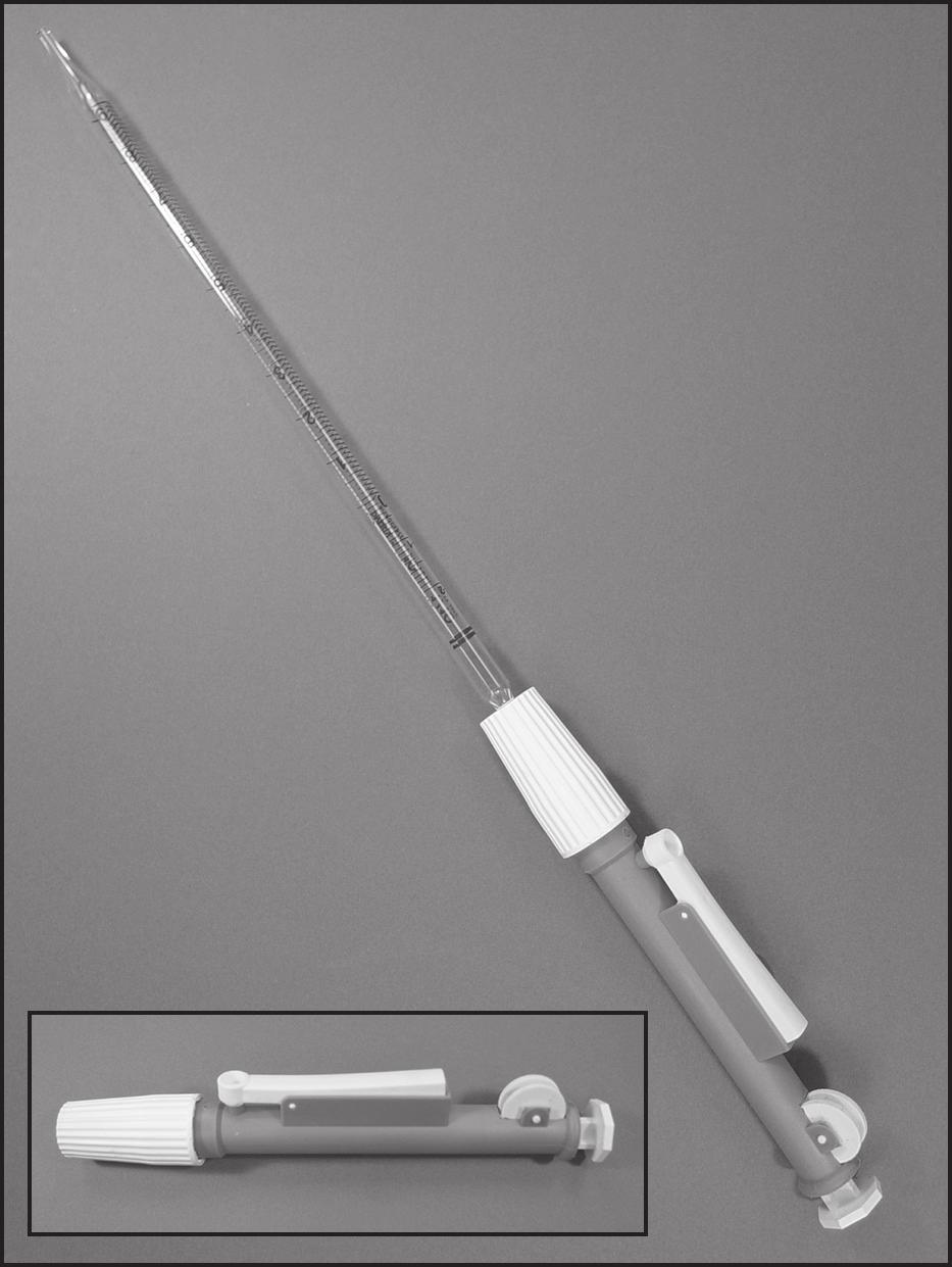 IV. Measuring volumes A. Using a pipette (liquid) 1. Select the smallest pipette that will hold the volume you need. Be sure you know to what measure the gradations correspond (1.0 ml, 0.2 ml, 0.