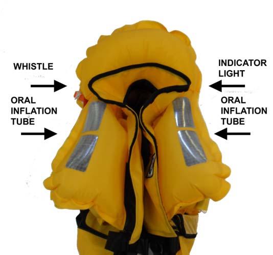 The lifejacket will take only 3 seconds to right a person to an attitude of at least 30 degrees to the vertical with mouth & nose well clear of the