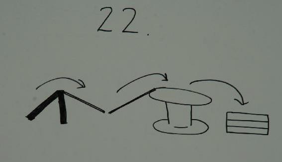 Example Instructions and Sketch: Section 23. Difficulty: U3 Start: between the yellow tape, onto Beam A Section: Ride from Beam A onto Spool #1, then to Box 2.