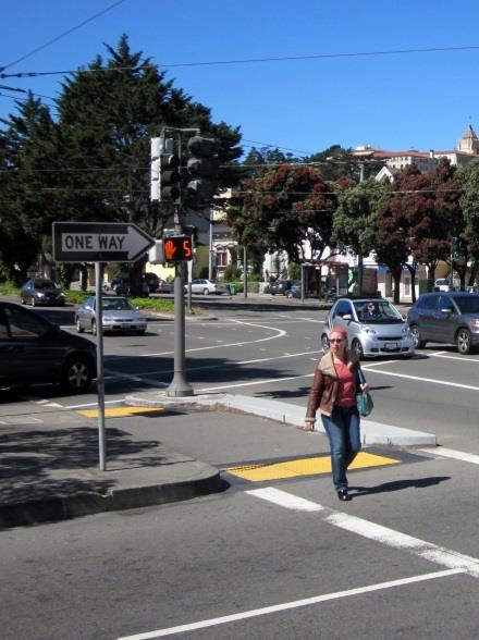 due to their average inclines exceeding the ADA standard of a five percent maximum grade (i.e. a slope increasing in elevation by five feet for every 100 feet in length), which makes wheelchair crossings difficult.
