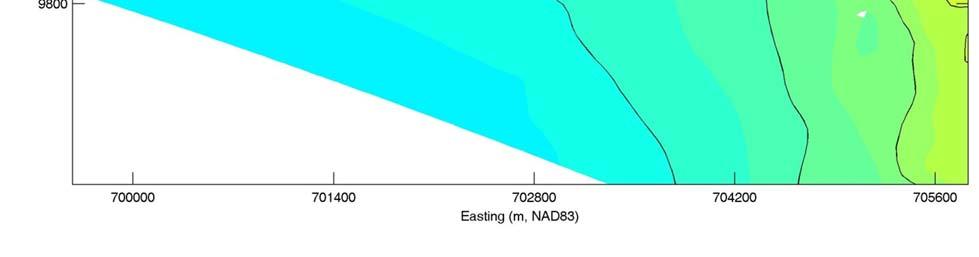 Nearshore bathymetry used for model input in
