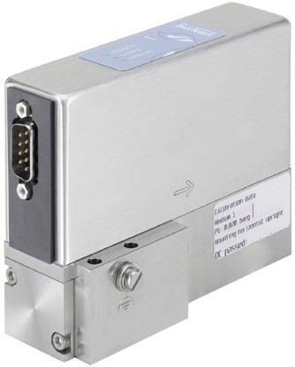 873 Mass Flow Meter (MFM) for Gases Direct flow measurement by MEMS- Technology for nominal flow rates from 1 ml N /min to 8 l N /min (N 2 ) High accuracy Short response time Compact design and