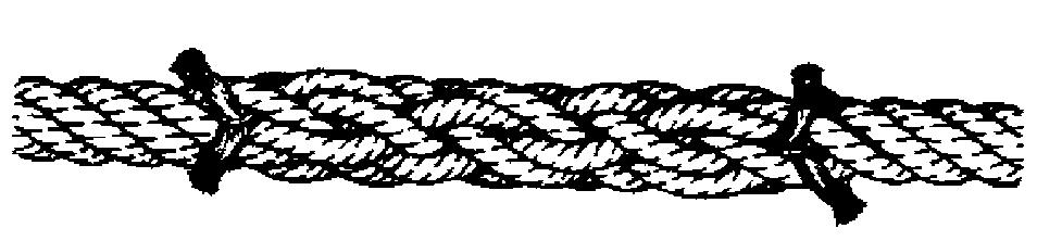 10. Lay and tuck C, D and E in the same manner as F, G and H listed above. 11. To finish the splice, dog the ends. To do so, split the ends of each strand in half.