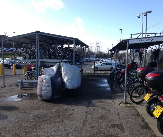 Table 4.1 Cycle parking supply at stations Station Cycle parking spaces (type) Hockley Rayleigh 80 (wheel racks) 110 (42 sheffield stand spaces and 68 2-tier racks).