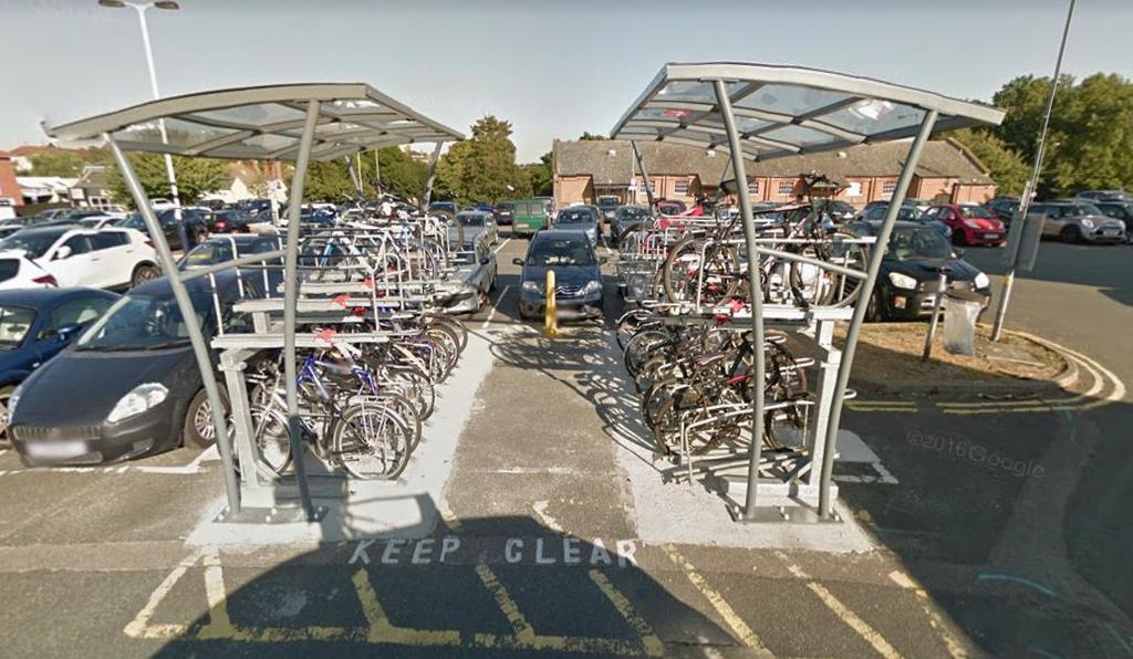 capacity at rail stations in Rochford, the quality of facilities varies widely. Some, but not all, of the cycle parking is covered. There is no provision of secure parking at all.