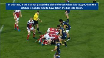 If the ball has not passed the plane of touch when it is caught or picked up, then the catcher is