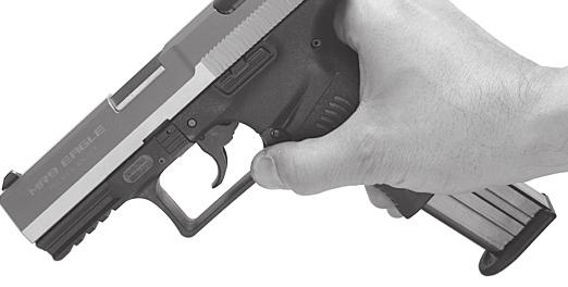 3.6 Unloading the Pistol WARNING: THE MR9 / MR40 EAGLE FAST ACTION PISTOL IS NOT EQUIPPED WITH A MAGAZINE DISCONNECT FEATURE.