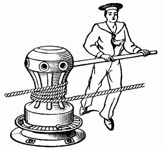 Block and Tackle The most common type of simple machine on a ship is a pulley, but on a ship, like most things, it has a different name. Pulleys on ships are called blocks.