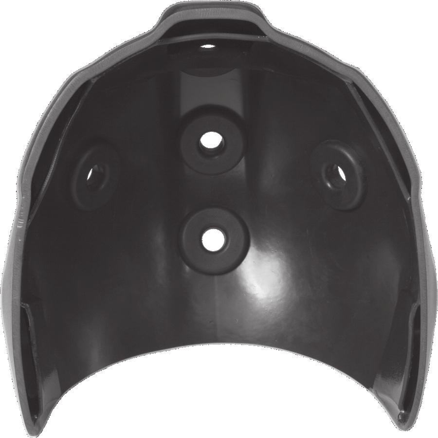 diver's head and face. The molded face seal fits against the diver's face for improved safety and comfort.