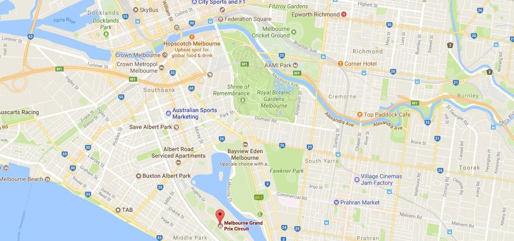 THE LANGHAM CROWNE PLAZA MELBOURNE GRAND PRIX CIRCUIT ACCOMMODATION MAP THE