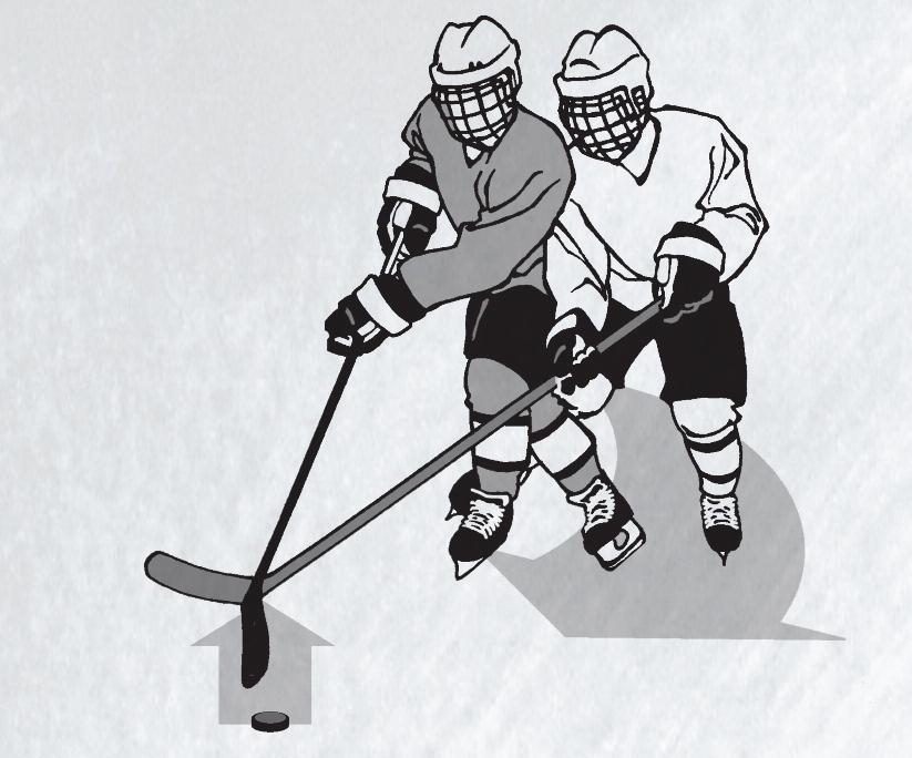 The defender not placing the stick low on the stick shaft of the offensive player Not maintaining good body position on the offensive player Figure 16-6. Stick lift from behind. Figure 16-8.