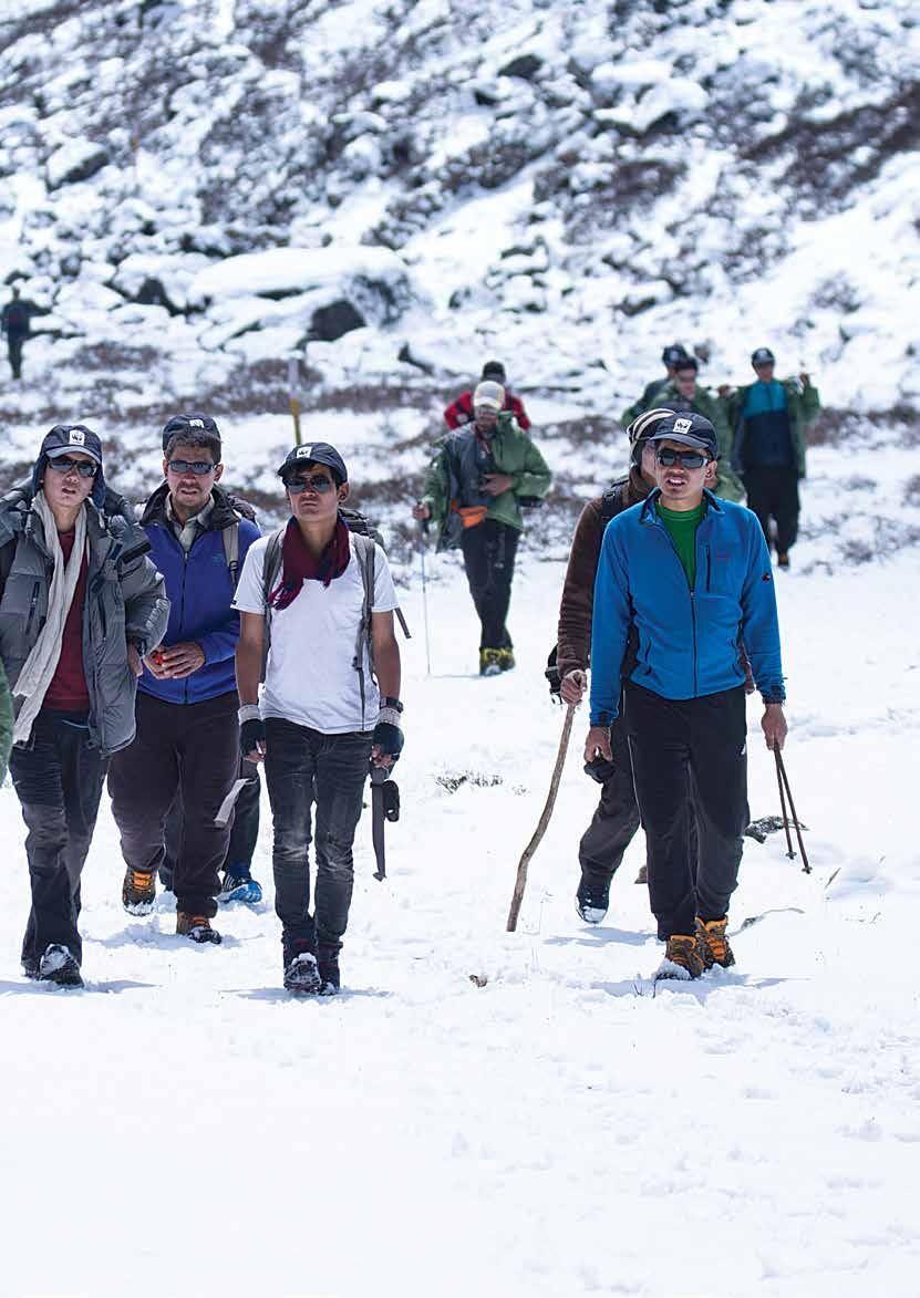 The team that collared Yalung in Kangchenjunga Conservation Area.
