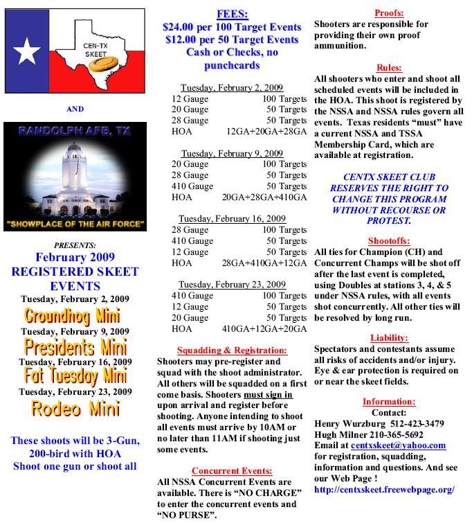 VOLUME 2 ISSUE 2 Cen-TX Skeet Club February Flyer Page 15 This ad was
