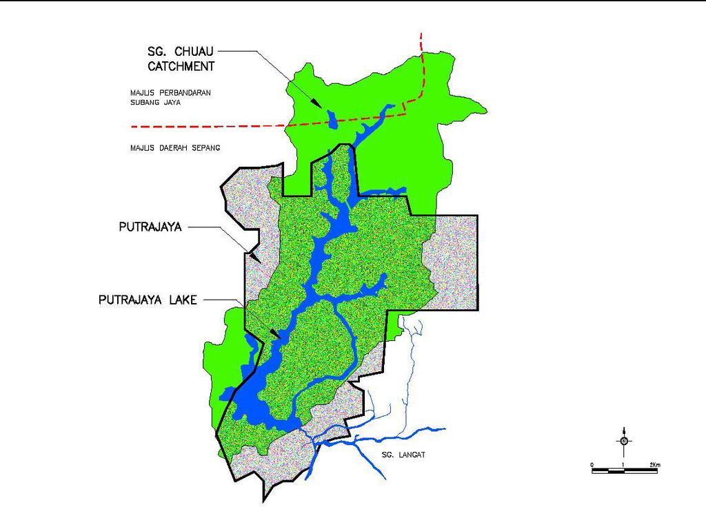 Putrajaya Lake catchment 51km 2 30% outside Putrajaya - MPSJ & MDS Shared catchment - catchment management known no administrative