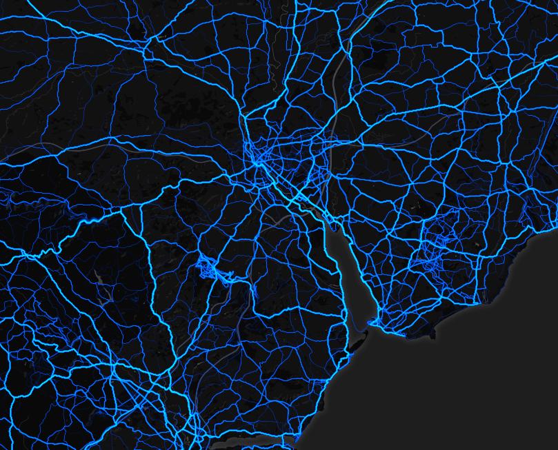Social media: GPS logs Data Science Concepts Social media (Strava) tells us where cyclists are travelling It