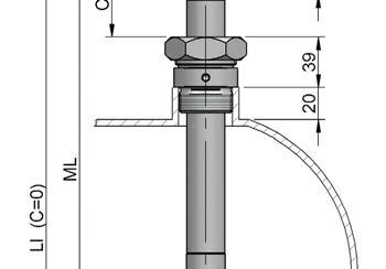 In this case length LI (300 mm) is the minimum level. The length LS is the maximum level (200 mm). Fig.