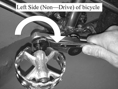 Start with the pedal cranks in a nearly horizontal position, with the front pedal in about the 4 o clock position, and apply downward foot pressure on the pedal that is to the rear.