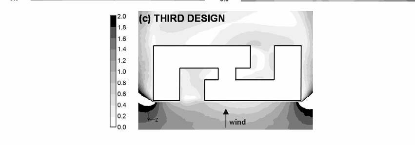 Horizontal intersection at the fifth floor: (a) original design; (b) first design