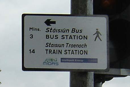 Sign designs to show walking times and