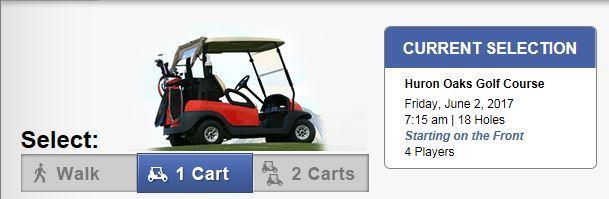 It will now ask you if you would like to Walk or if you would like a Cart.