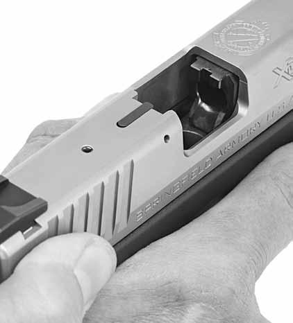 UNLOADING/CLEARING If slide is forward: 1. Point firearm in safe direction while keeping your finger off of the trigger. 2. Press magazine release button to remove magazine. 3.