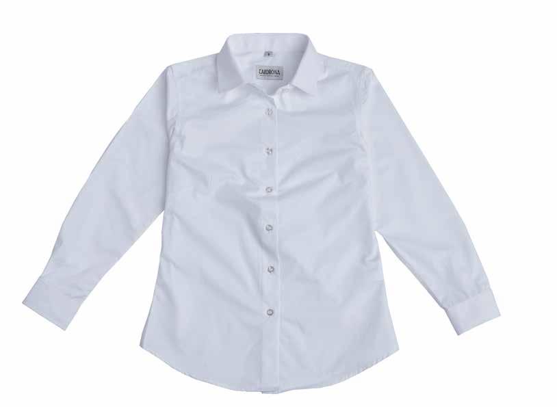 Girls long sleeve poplin shirt Poly cotton 65% polyester/35% cotton broadcloth weave High sun