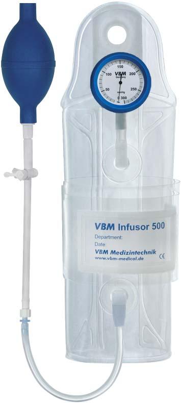 VBM INFUSOR (500 ml / 1000 ml / 3000 ml) completely transparent 360 visible Wrap-Around Design with hook fl uid bag can be replaced quickly and easily consistent pressure on the complete fl uid bag
