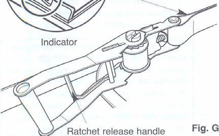 When this stage is reached, tensioning can now begin. This is done by pumping the ratchet handle as shown (Fig. D).