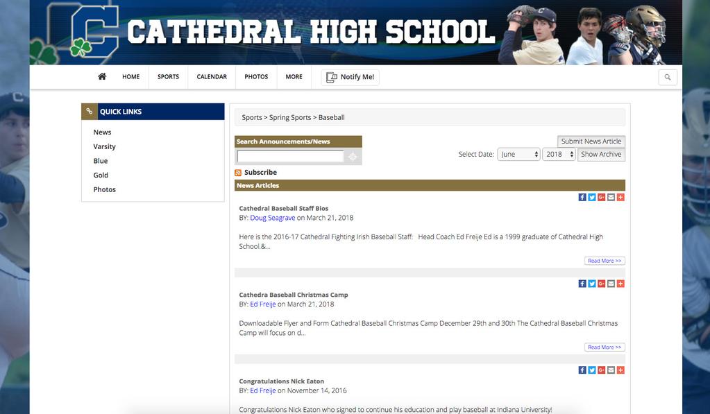 2018-2019 ATHLETIC WEBSITE OPPORTUNITIES REACH A LARGE, LOYAL AND CONTINUOUSLY GROWING AUDIENCE BY ADVERTISING ON CATHEDRAL S ATHLETIC WEBSITE.
