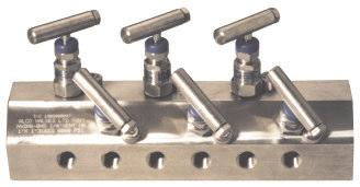 NVM eneral Information High Pressure istribution Manifolds 6,000 psi & 10,000 psi ated Note: version shown is type - 6-way with 1/4 take offs The lco NVM compact, integral needle valve type, high