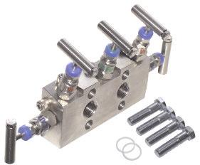 5V Series eneral Information irect mount 5 valve manifold 6,000 psi rated Note: Valves shown include vent plugs that are supplied as standard omplete with bolt pack and spare seals.